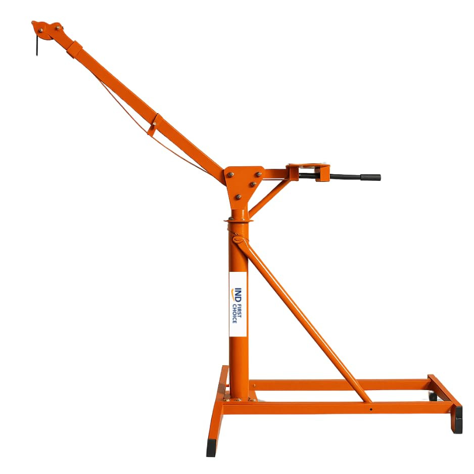 IND FIRST CHOICE Mini Construction Crane | 360° Rotating Boom | Portable Material Lifting Machine for Construction | 75 Kg Frame | Heavy-Duty Industrial Lifting Equipment