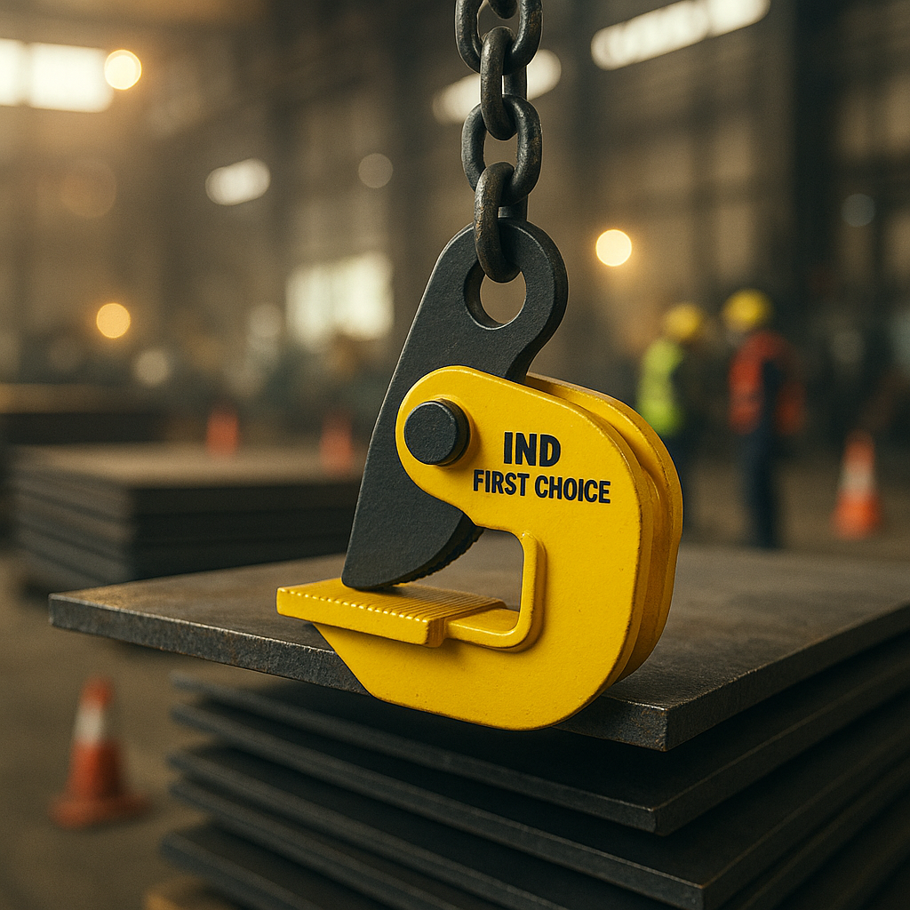 IND FIRST CHOICE | Industrial Horizontal Lifting Clamp | 3 Ton Capacity | G80 Alloy Steel | Heavy-Duty Grip for Steel Plates & Sheets