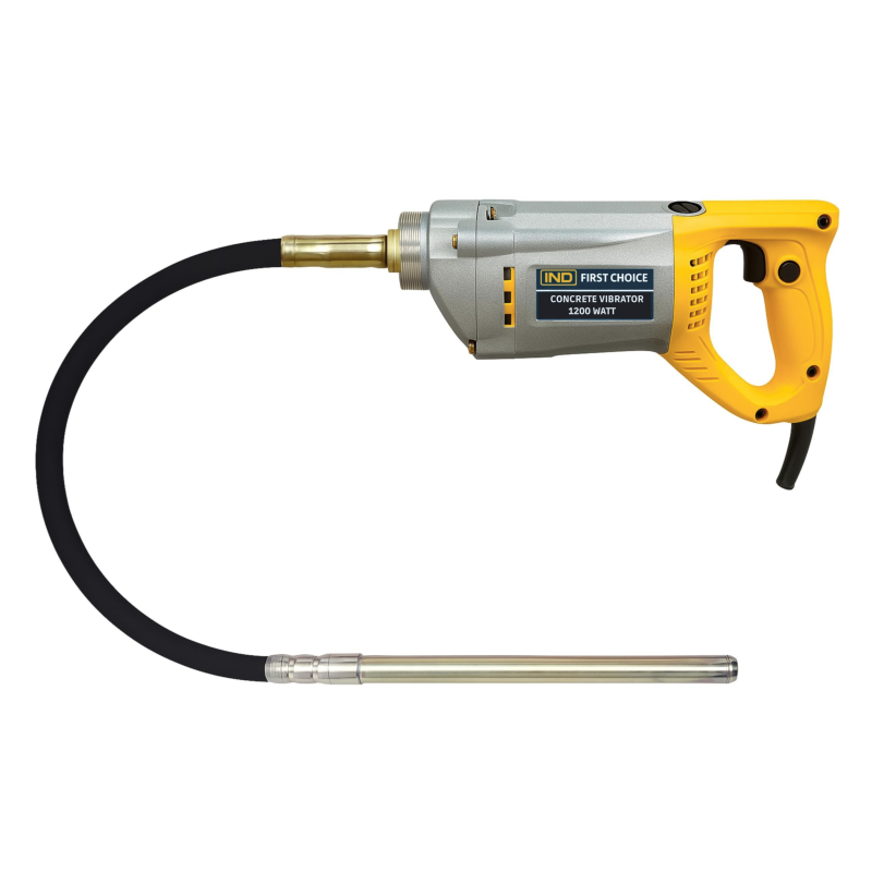 IND FIRST CHOICE Concrete Vibrator | 1200W, High-Speed Electric Cement Vibrator | Heavy-Duty Concrete Compaction Tool for Slabs, Beams & Columns | 1.5M Needle