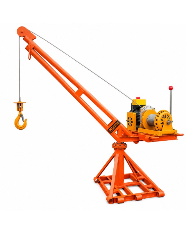 85 kg Frame Mini Crane with 5 HP Electric Winch and 8 mm × 50 m Wire Rope