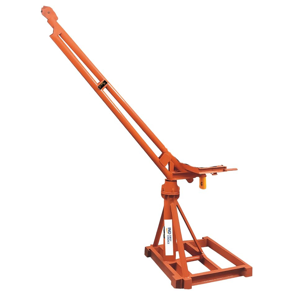 IND FIRST CHOICE Mini Construction Crane | 360° Rotating Boom | Portable Material Lifting Machine for Construction | 95 Kg Frame | Heavy-Duty Industrial Lifting Equipment