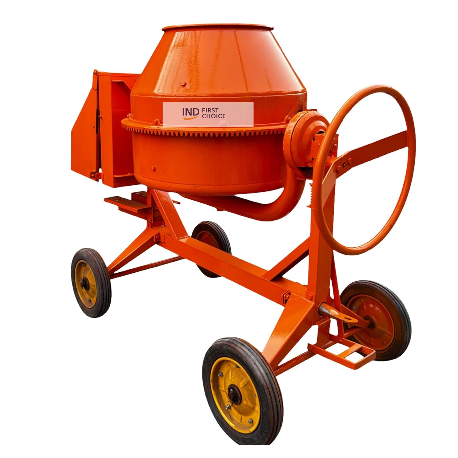 IND FIRST CHOICE 250 Litre Heavy Duty Four-Wheel Concrete Mixer with 5 HP Petrol Engine