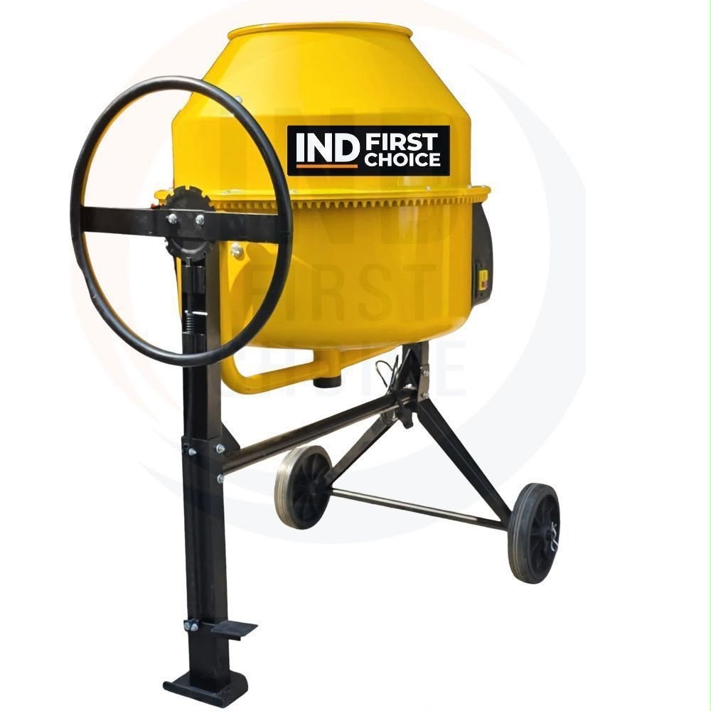 IND FIRST CHOICE 240 Litre Concrete Mixer with 1000W Electric Motor—Steering Type