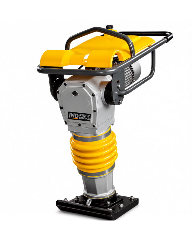 IND FIRST CHOICE Electric Tamping Rammer | 3 HP Single Phase Motor | 15 kN Impact Force | 80 kg Soil Compaction Machine