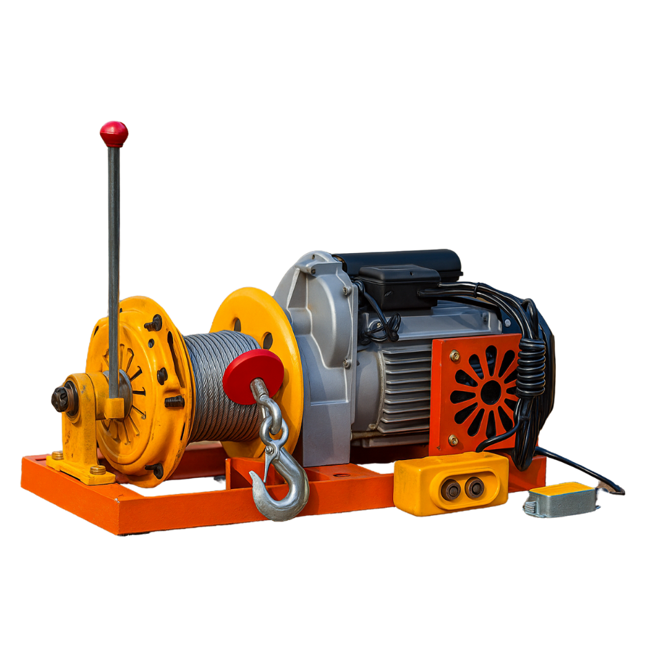 IND FIRST CHOICE Clutch Winch Hoist Machine | 400–800 Kg Capacity | 7mm x 30m Wire Rope | Heavy-Duty Manual Winch for Construction & Industrial Lifting | Portable Material Hoist