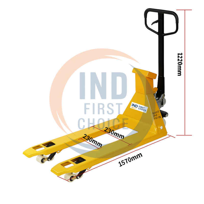 IND FIRST CHOICE Digital Weighing Scale Pallet Truck, Heavy Duty Hydraulic Hand Pallet Jack with Digital Screen, PU Wheels, 2 Ton